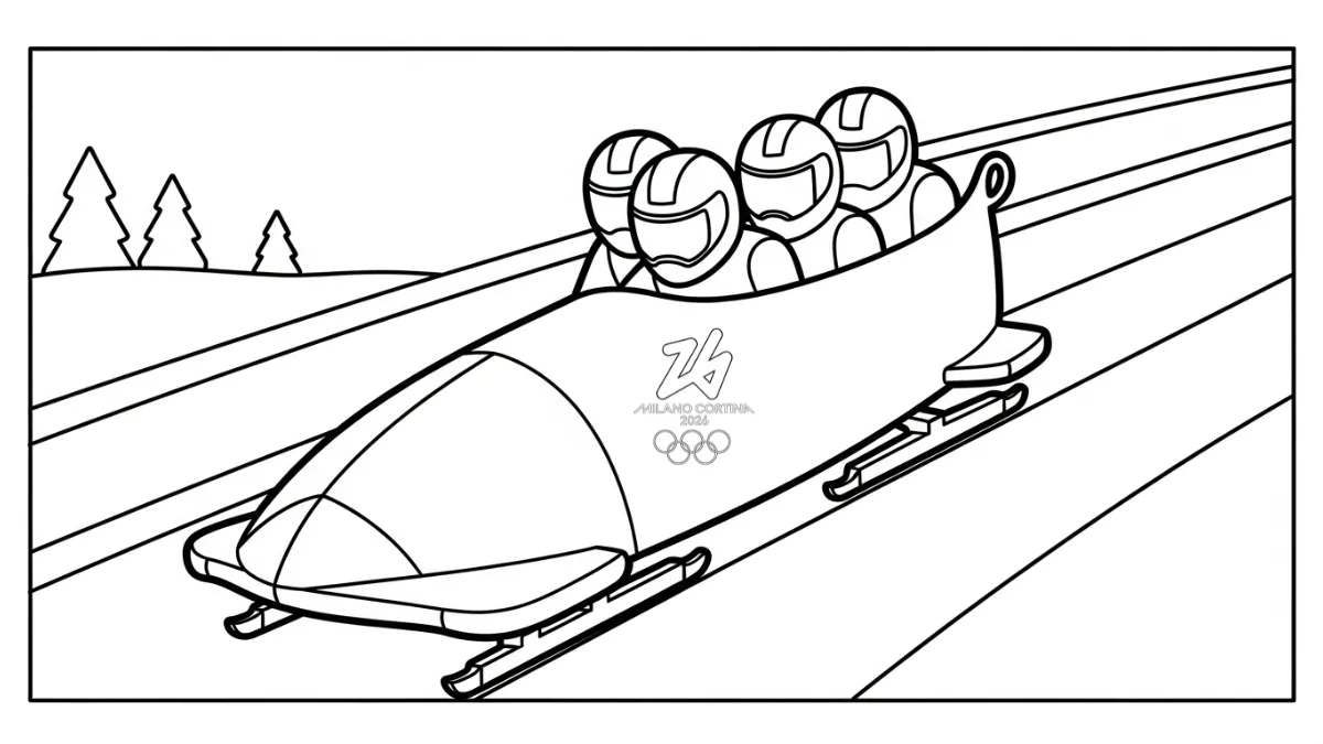 image de coloriage Jeux Olympiques d’Hiver de 2026 pour enfant