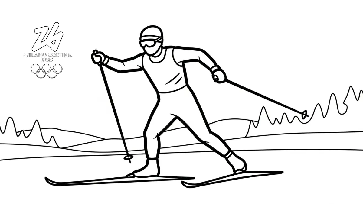 coloriage Jeux Olympiques d’Hiver de 2026 pour enfant de 2 ans 1