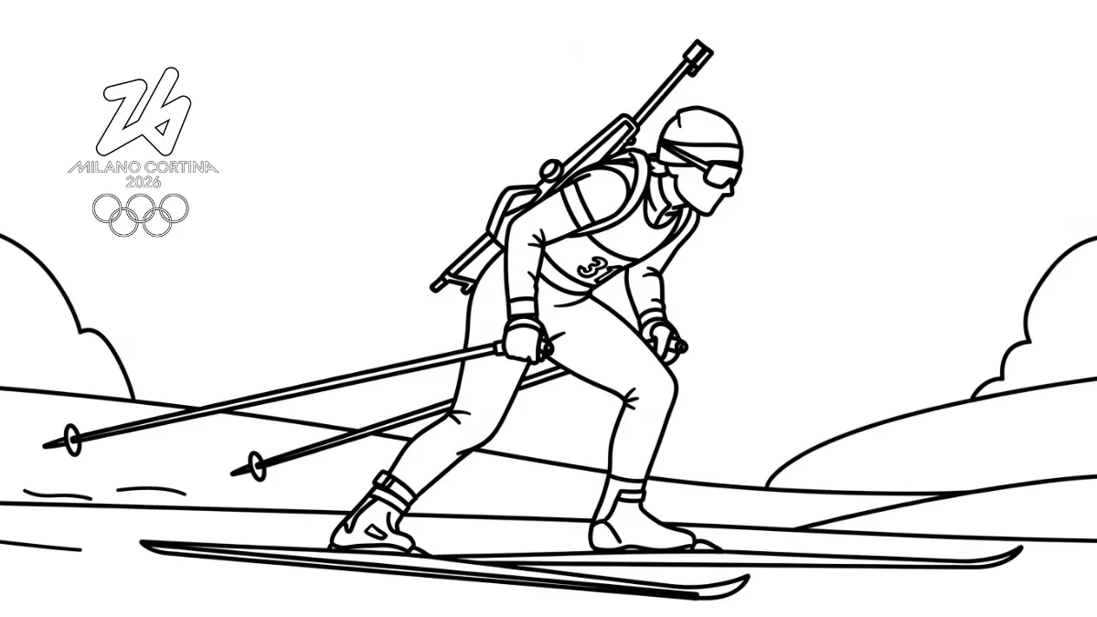 coloriage Jeux Olympiques d’Hiver de 2026 à imprimer gratuitement