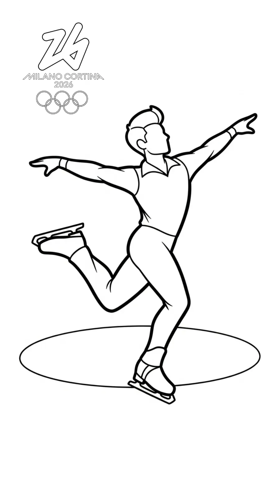 coloriage Jeux Olympiques d’Hiver de 2026 gratuit a imprimer