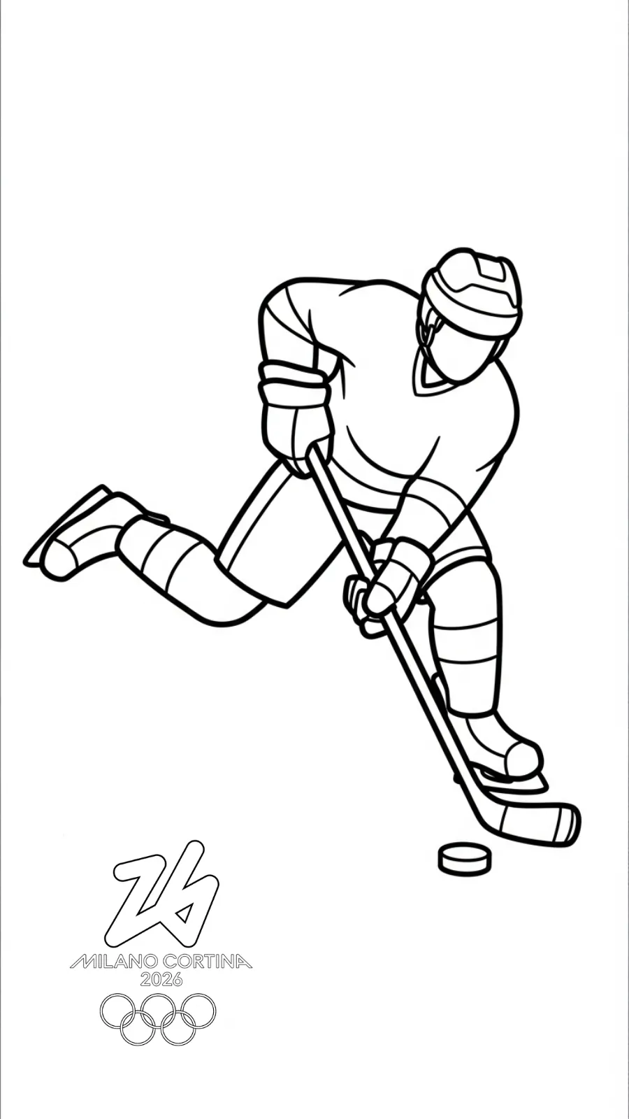 coloriage Jeux Olympiques d’Hiver de 2026 gratuit à imprimer