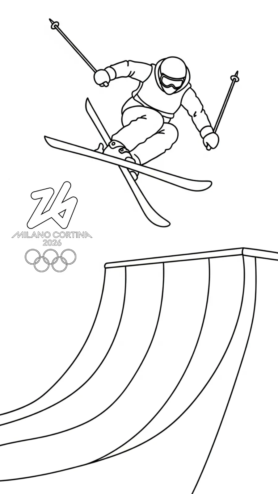 coloriage Jeux Olympiques d’Hiver de 2026 et dessins