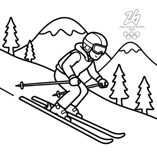 coloriage Jeux Olympiques d’Hiver de 2026 a dessiner et imprimer