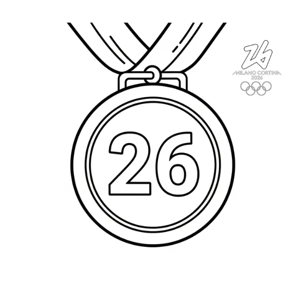 coloriage Jeux Olympiques d’Hiver de 2026 à imprimer pour enfants