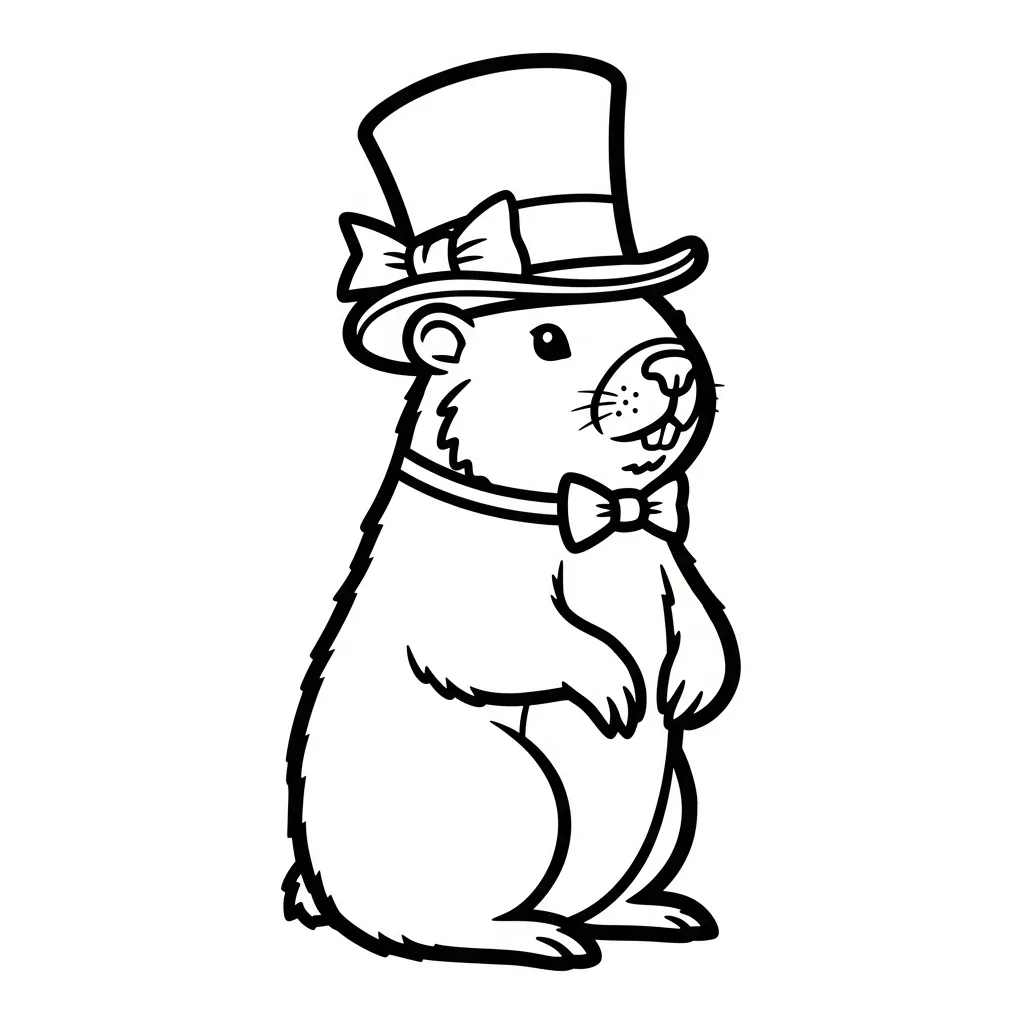 coloriage Jour de la Marmotte pour enfant 1