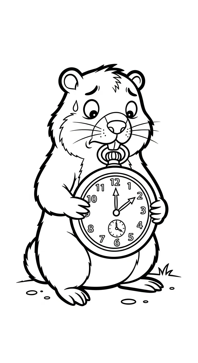 coloriage Jour de la Marmotte et apprentissage