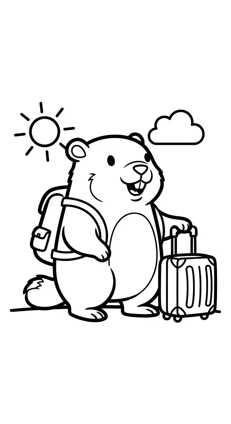 coloriage Jour de la Marmotte gratuit pour enfants