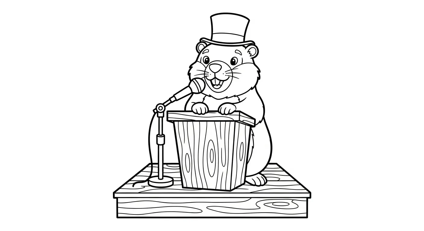 coloriage Jour de la Marmotte pour primaire