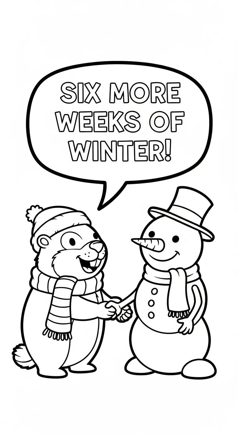 coloriage Jour de la Marmotte en ligne pour enfant