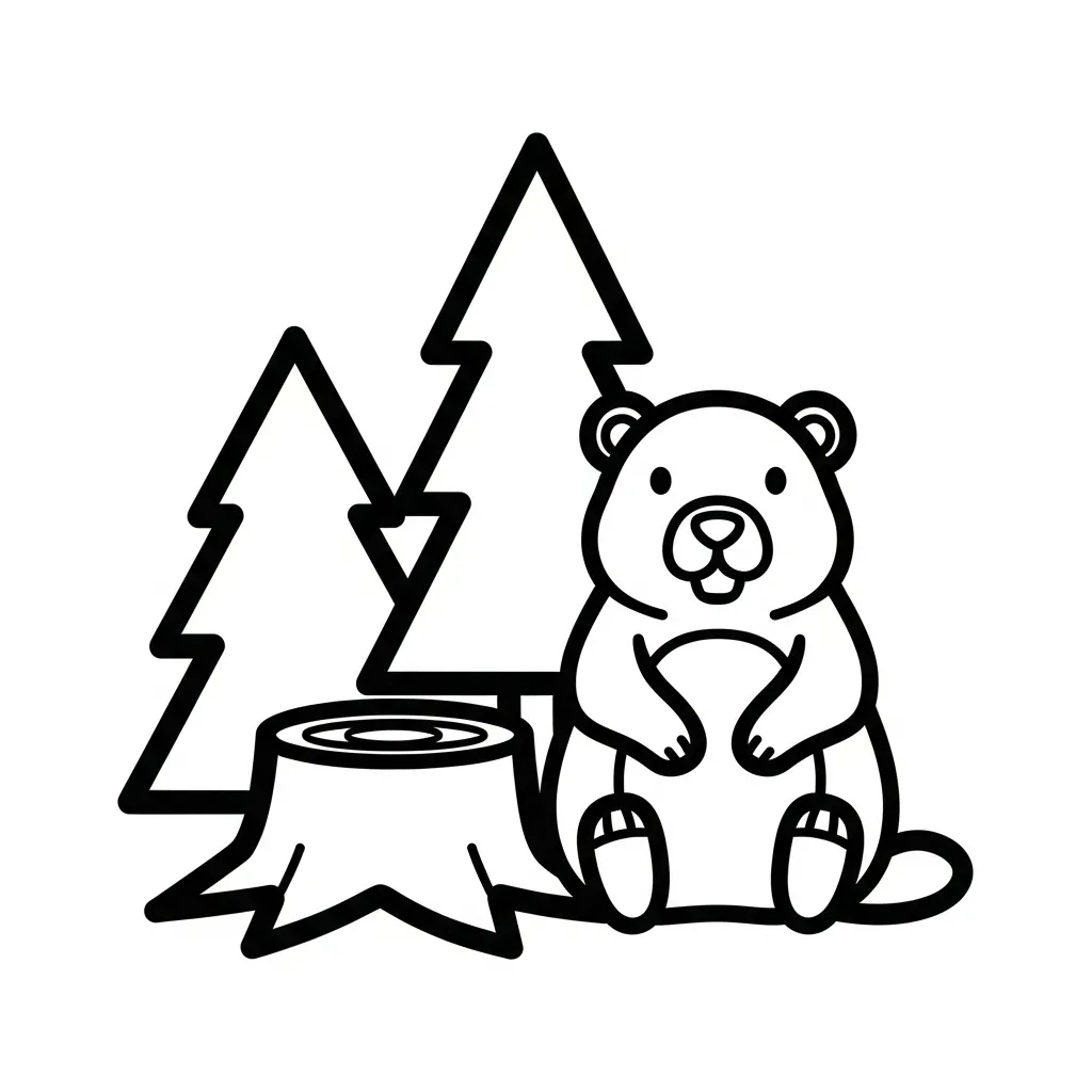 coloriage Jour de la Marmotte gratuit pour enfants 1