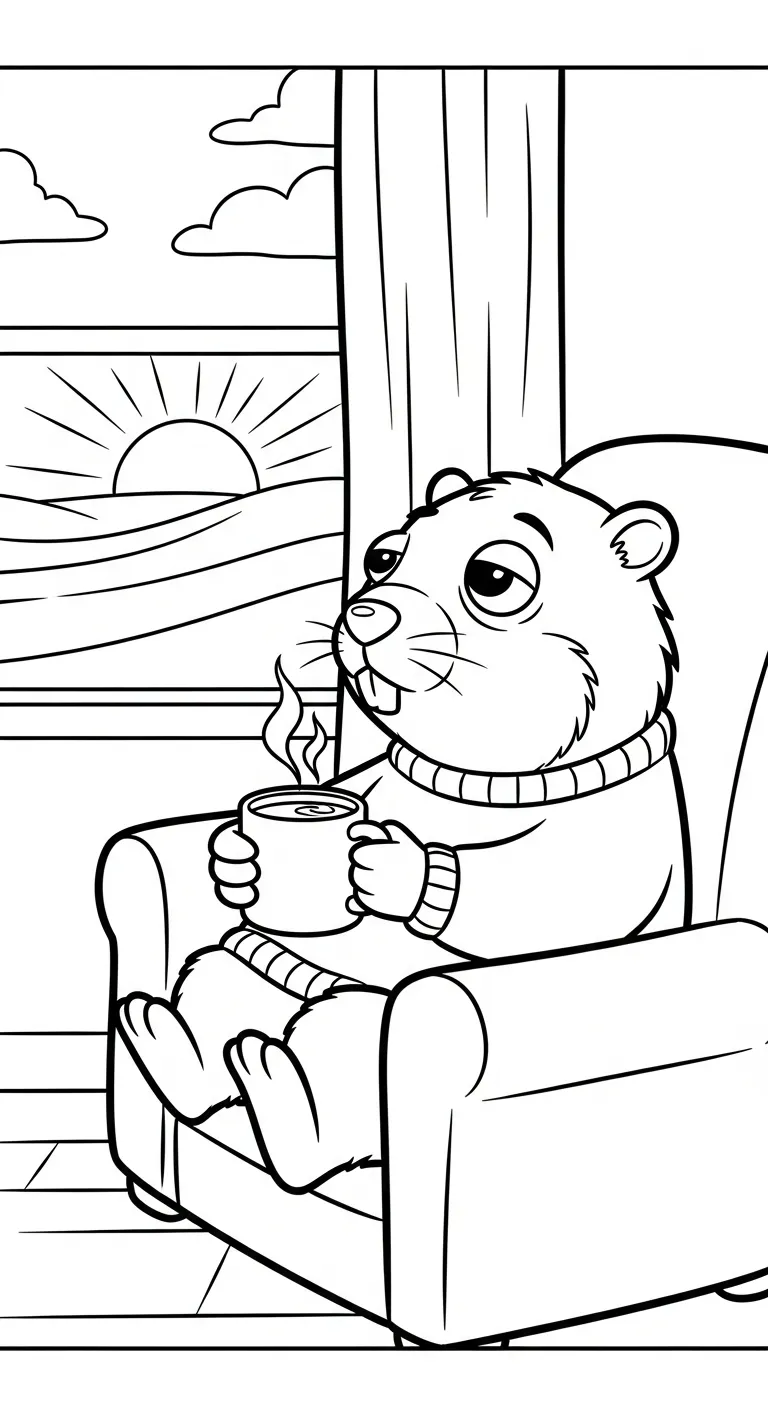 coloriage Jour de la Marmotte a colorier en ligne gratuitement