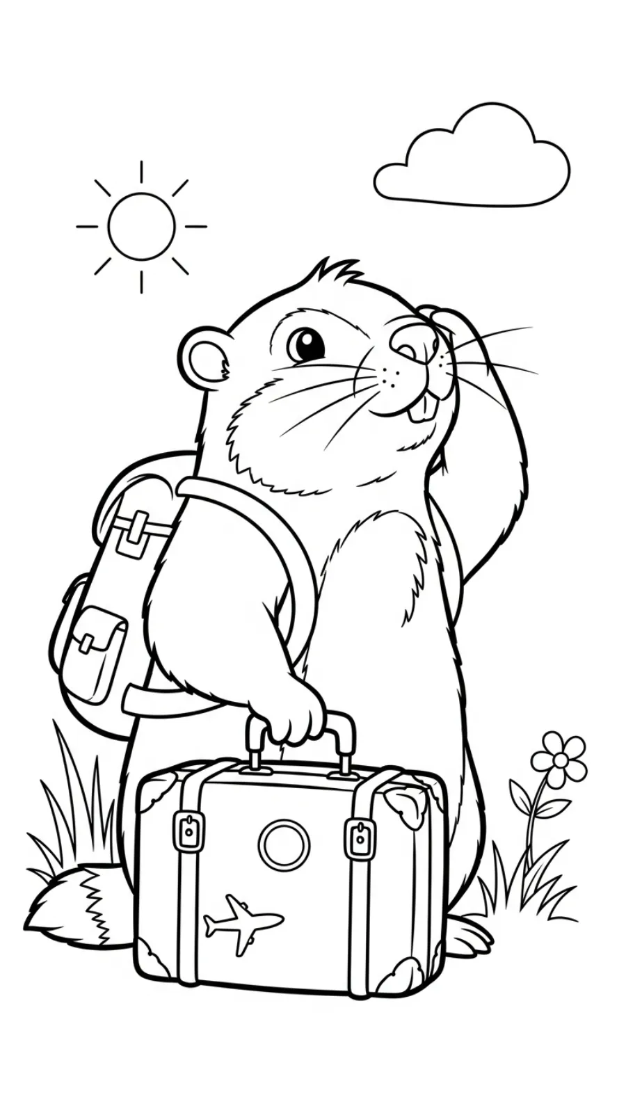 coloriage Jour de la Marmotte pour enfant de 4 ans