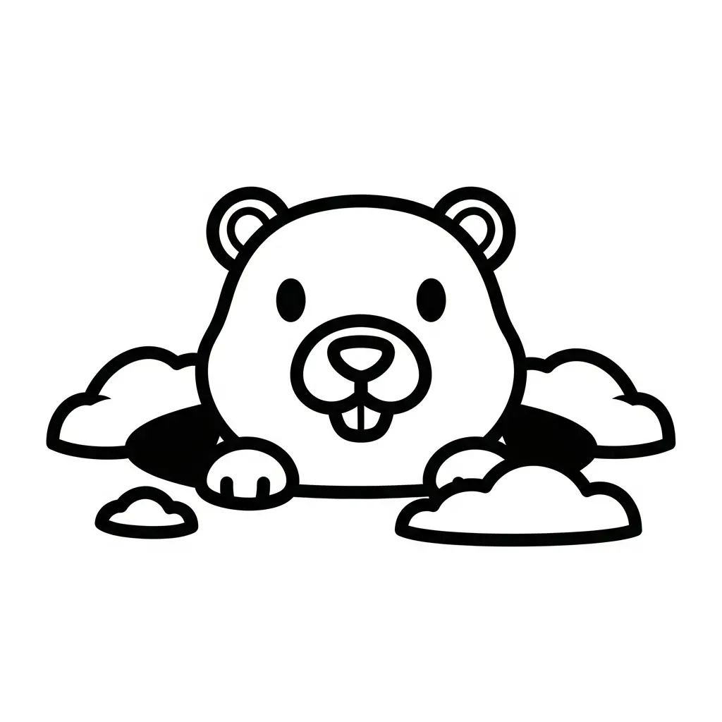 coloriage Jour de la Marmotte à imprimer pour enfants