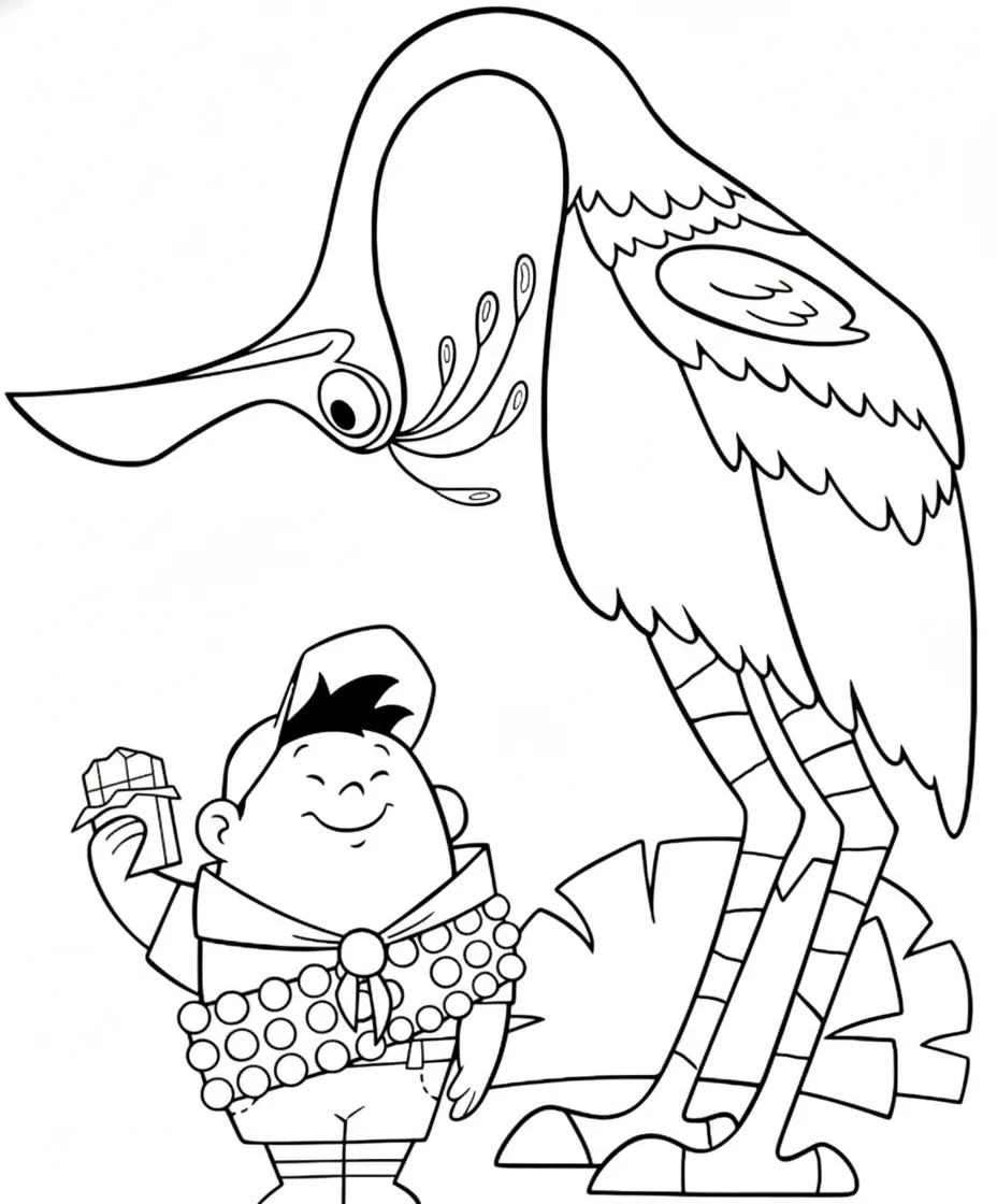 coloriage Là Haut d'enfant a imprimer