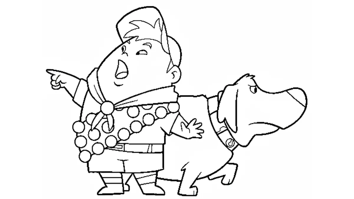 coloriage Là Haut et decoupage a imprimer gratuit