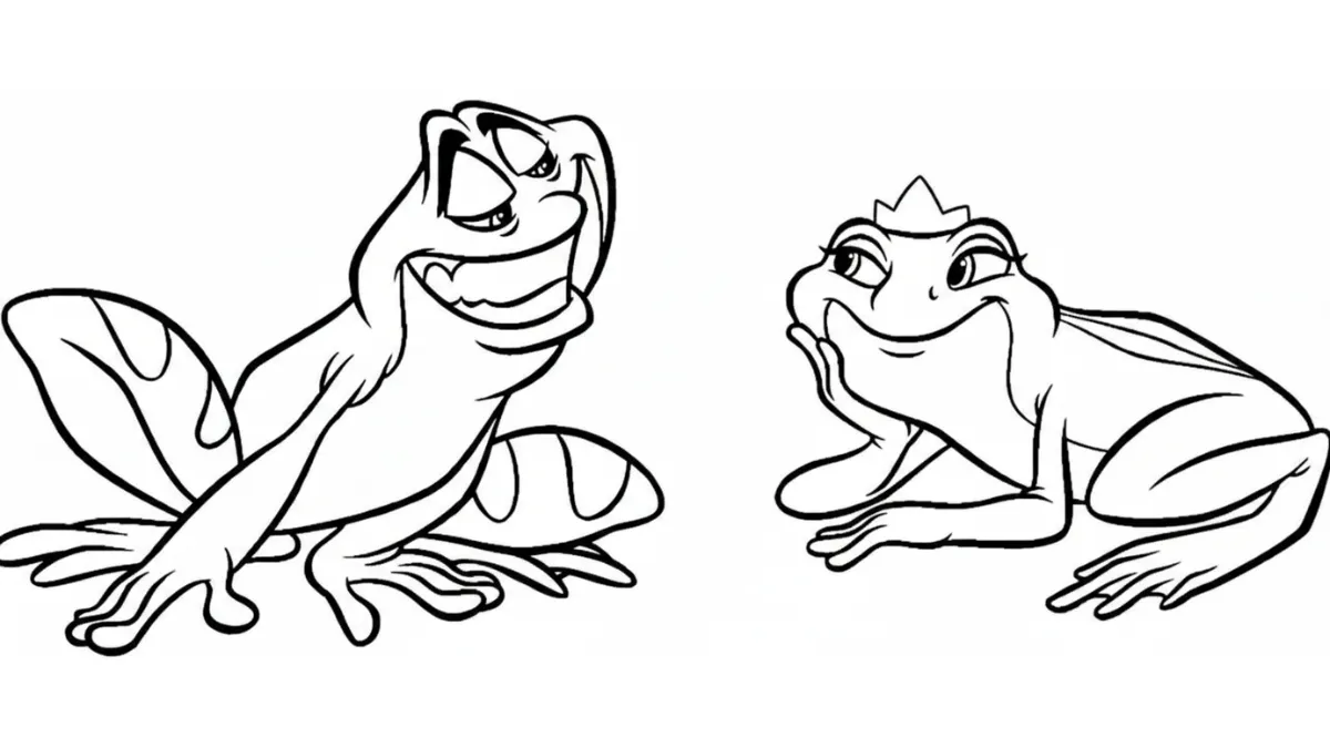 coloriage La Princesse et la Grenouille pour enfant de 8 ans