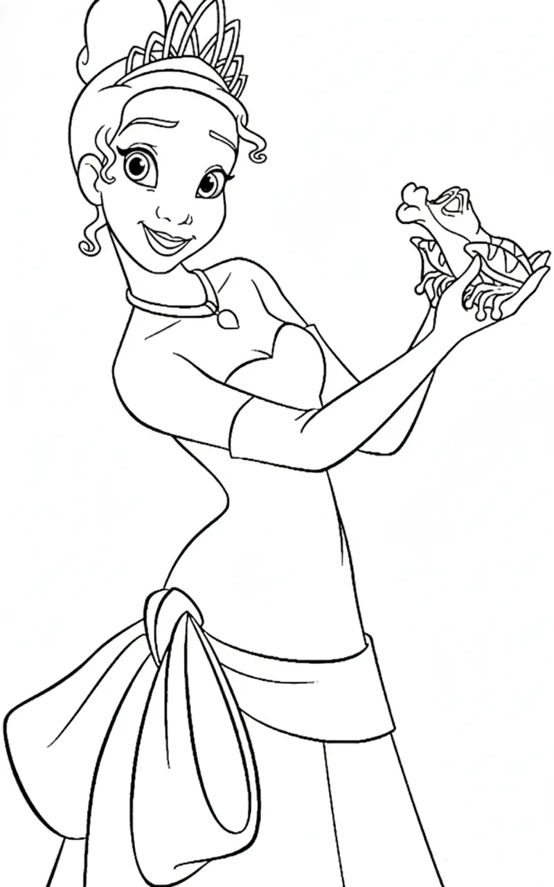 coloriage La Princesse et la Grenouille a colorier en ligne