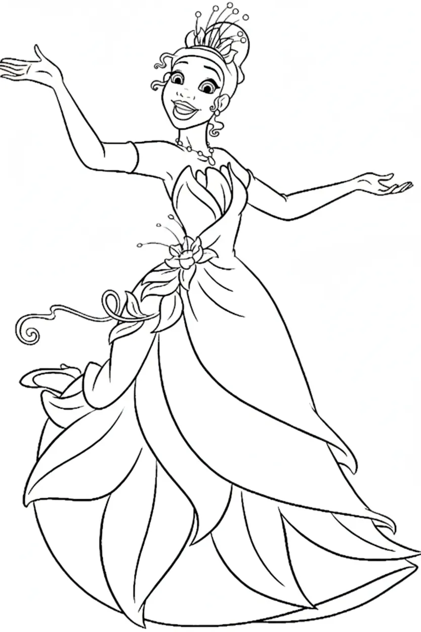 télécharger coloriage La Princesse et la Grenouille gratuit