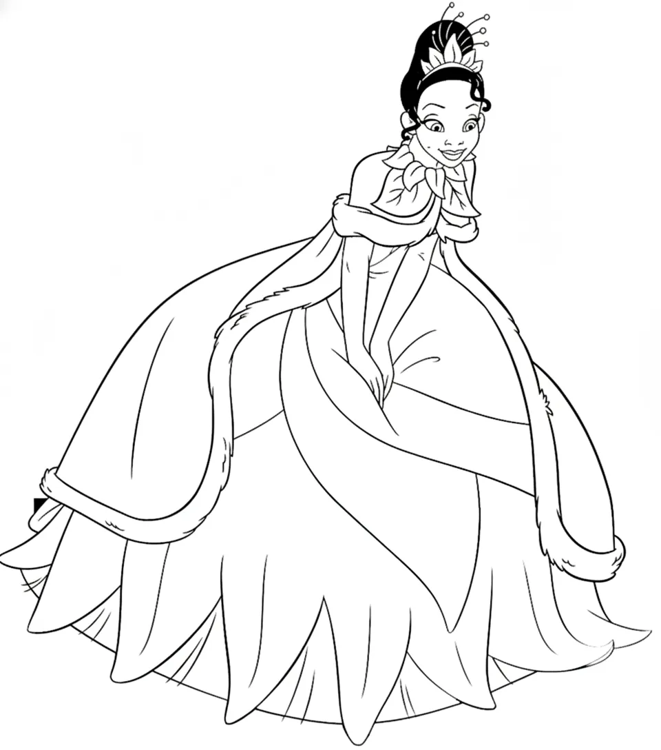 coloriage La Princesse et la Grenouille a imprimer gratuitement