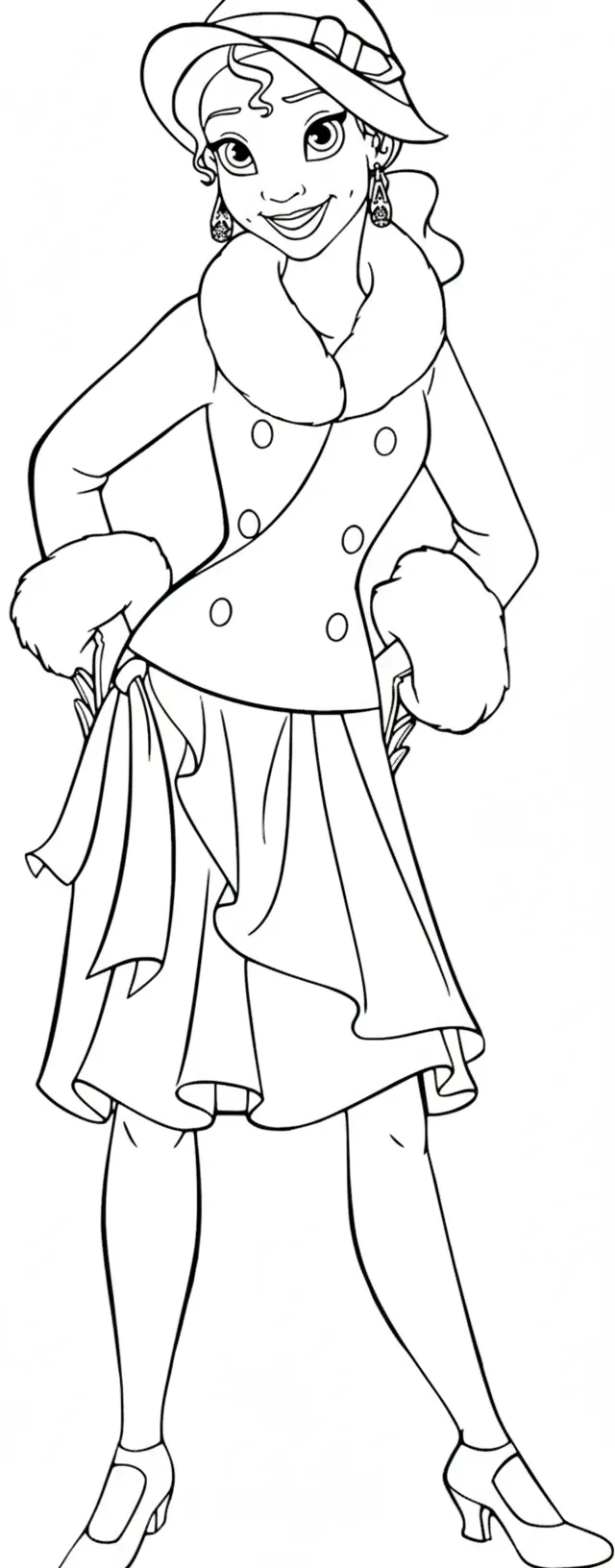 coloriage La Princesse et la Grenouille à imprimer pour enfant de 2 ans