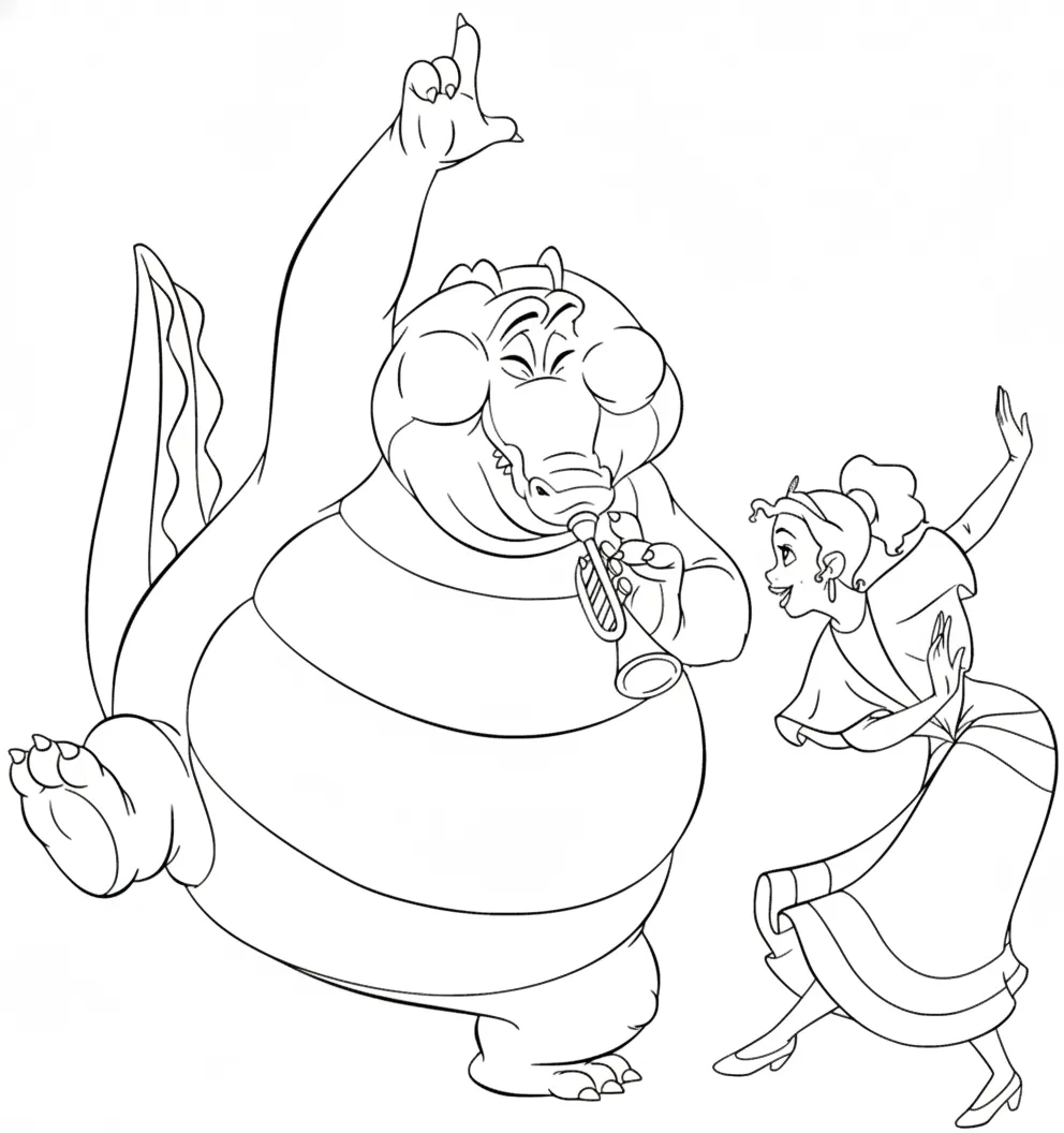 coloriage La Princesse et la Grenouille pour enfant de 8 ans 2
