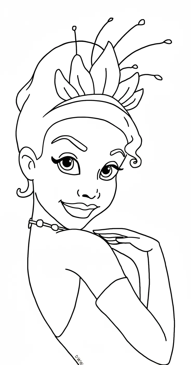 coloriage La Princesse et la Grenouille pour enfants à télécharger 1