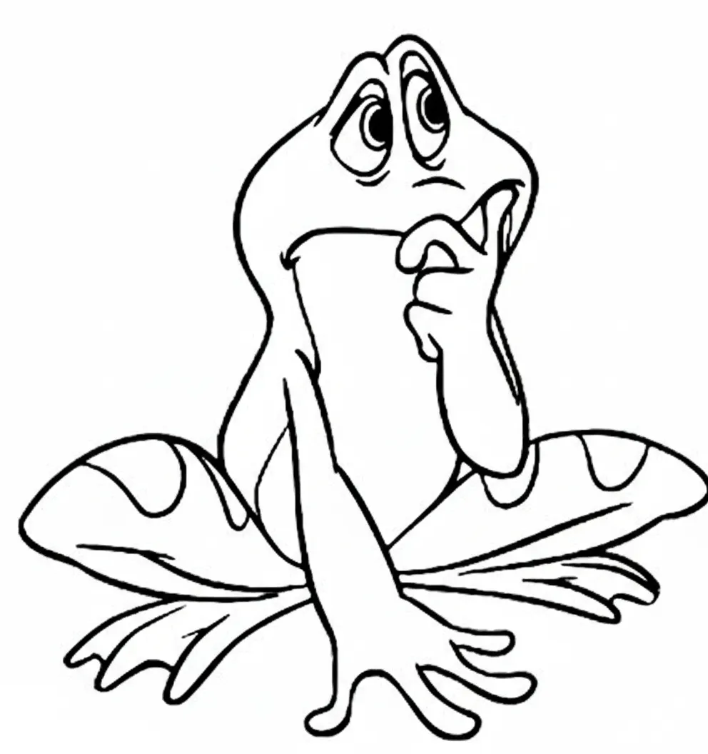 coloriage La Princesse et la Grenouille pour enfant à imprimer 1