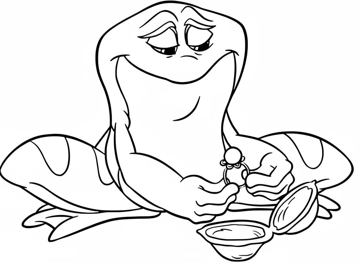image pour coloriage La Princesse et la Grenouille enfant
