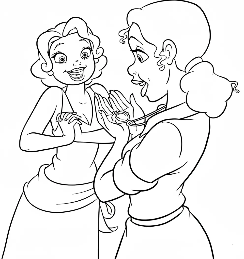 coloriage La Princesse et la Grenouille a dessiner et imprimer