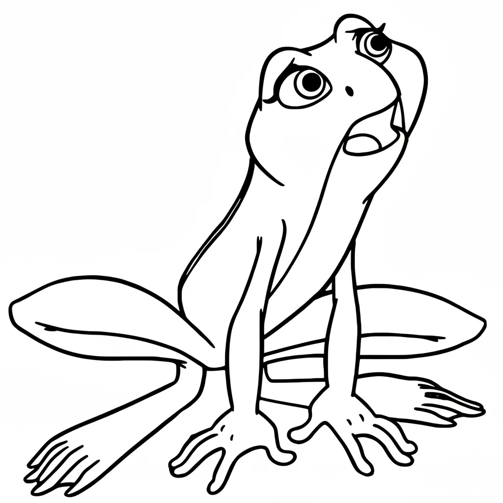 coloriage La Princesse et la Grenouille pour enfant à imprimer 2