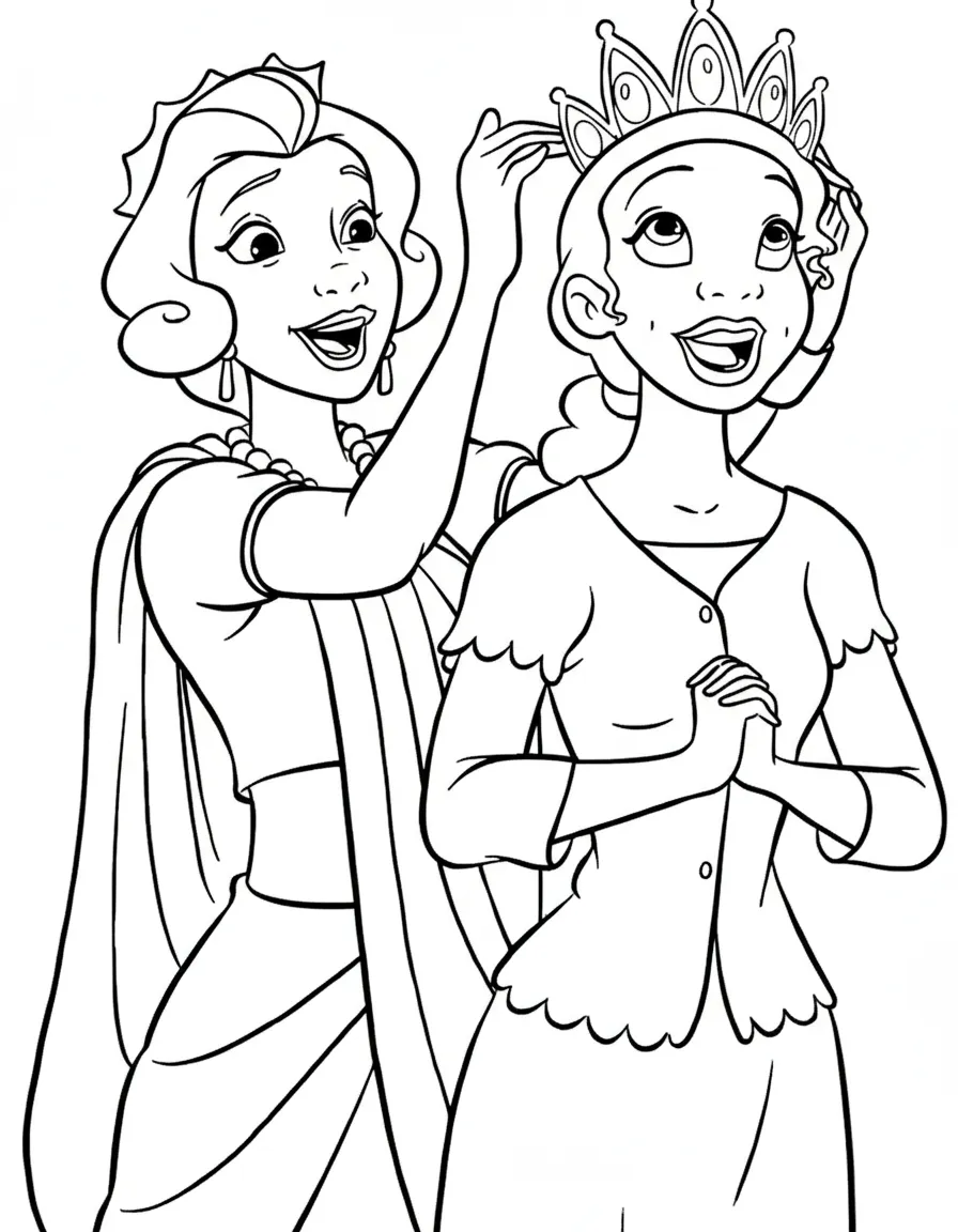 coloriage La Princesse et la Grenouille à imprimer pdf 3