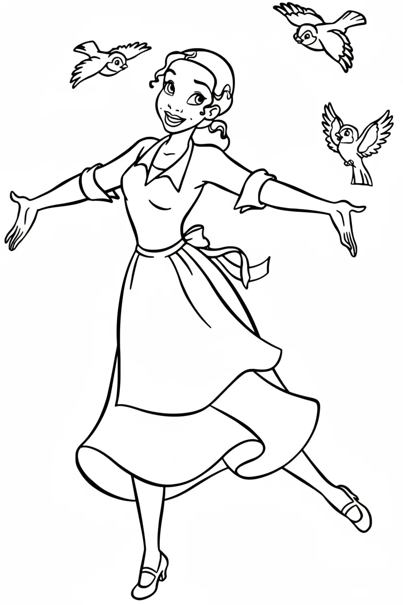 coloriage La Princesse et la Grenouille pour enfant de 4 ans 1