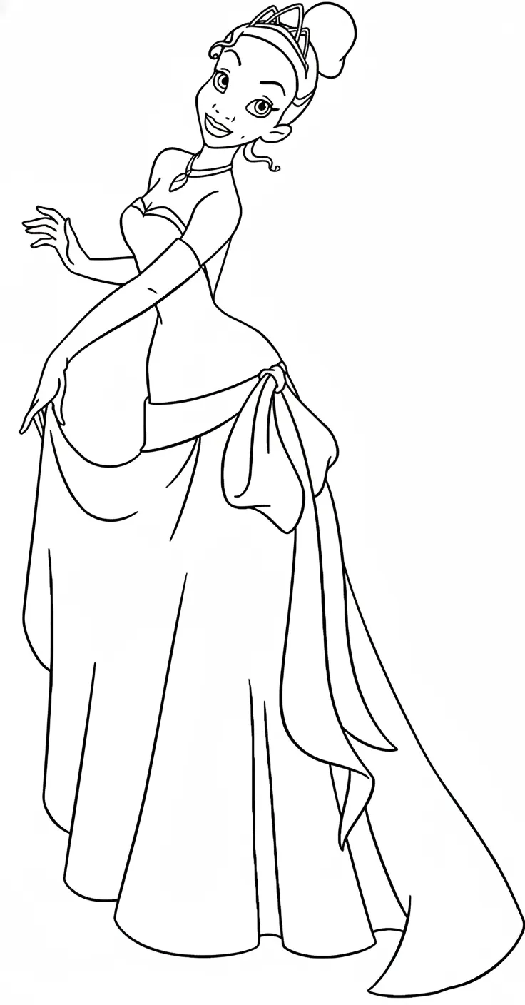 coloriage La Princesse et la Grenouille educatif pour enfant 1