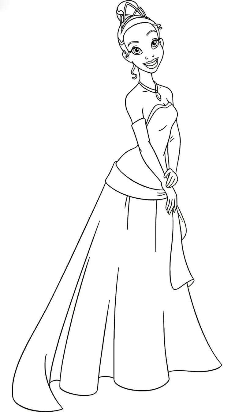 coloriage La Princesse et la Grenouille a imprimer 2