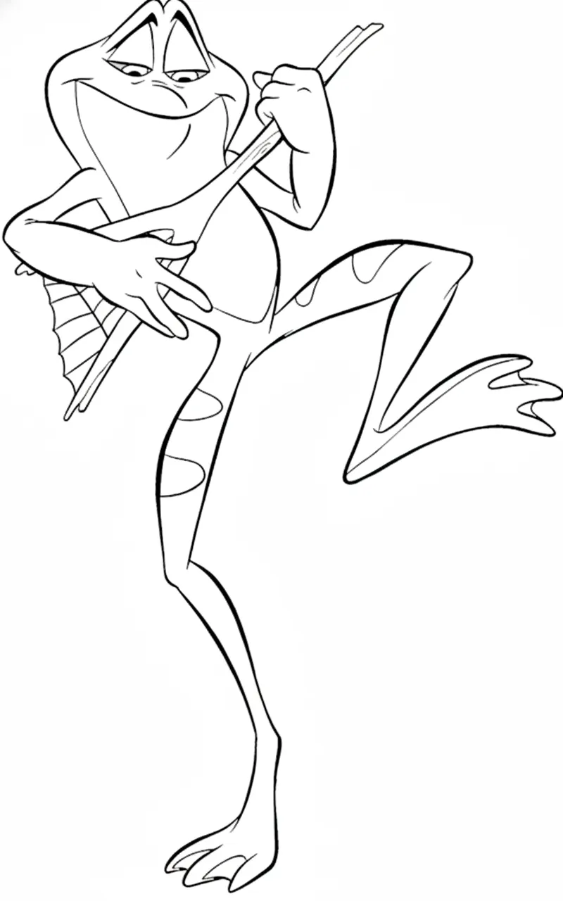 coloriage La Princesse et la Grenouille à imprimer kawaii