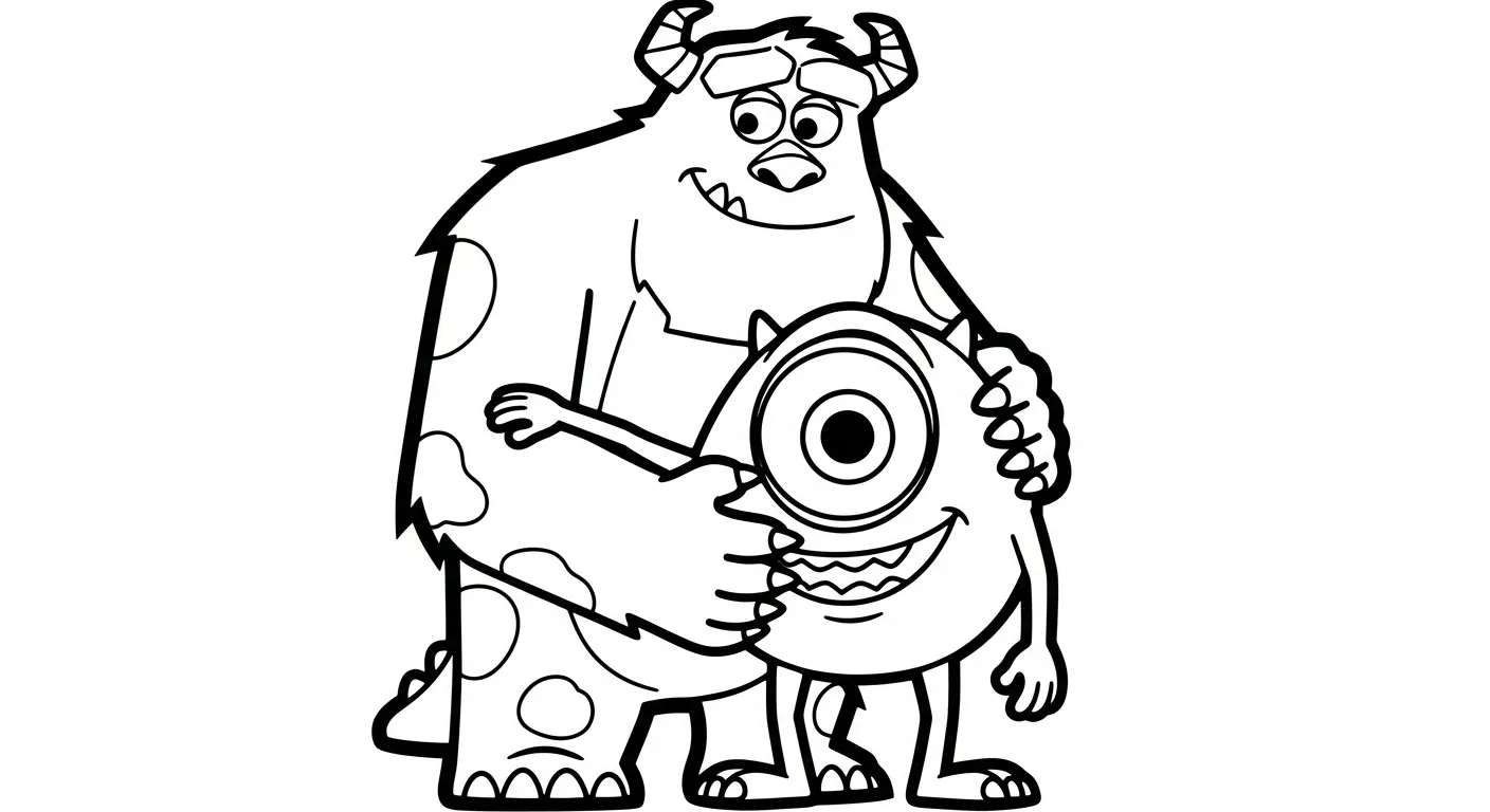 coloriage Monsters Inc et découpage à imprimer 1