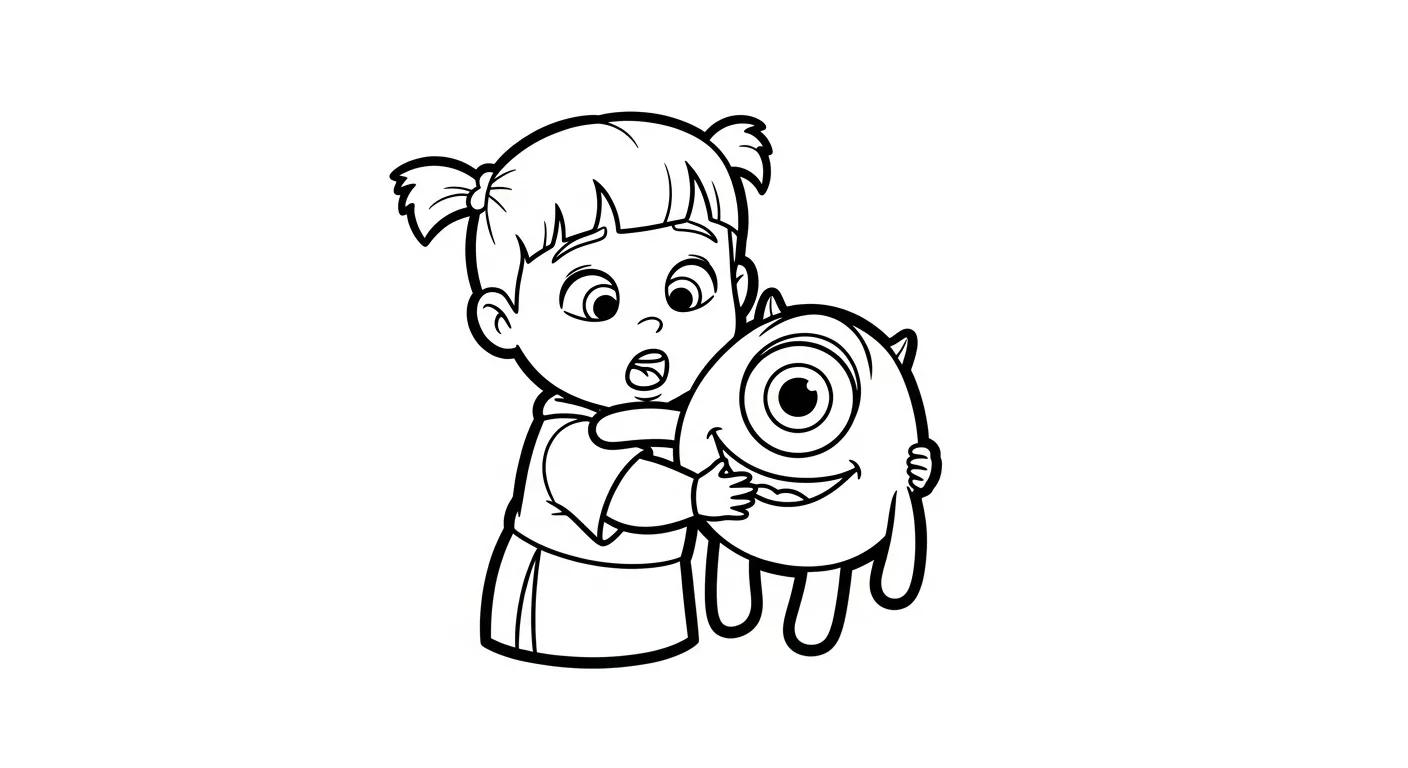 coloriage Monsters Inc a imprimer pour enfant de 4 ans