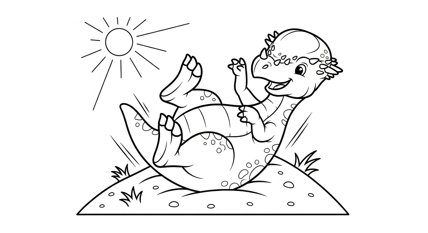 coloriage Pachycephalosaurus pour enfant de 6 ans