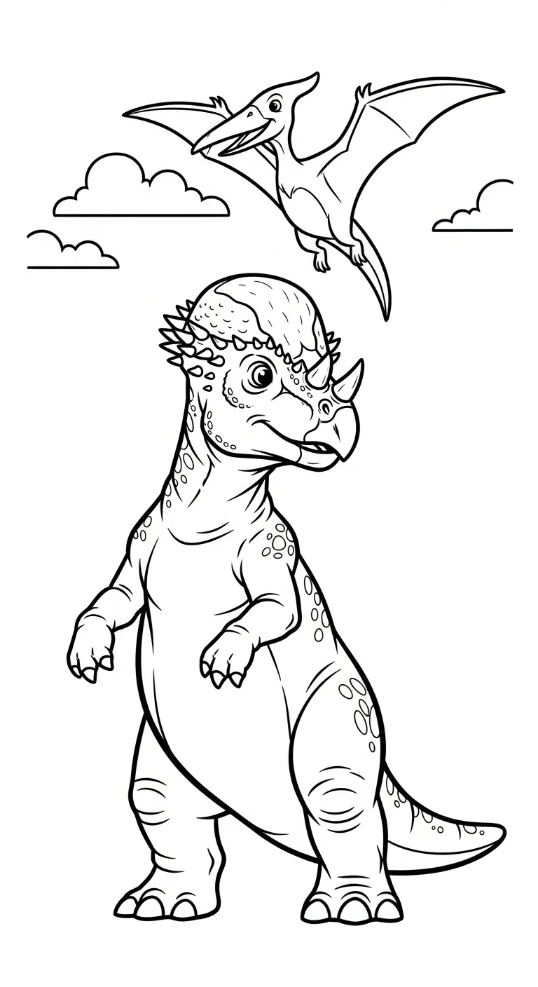 coloriage Pachycephalosaurus à imprimer pdf gratuit