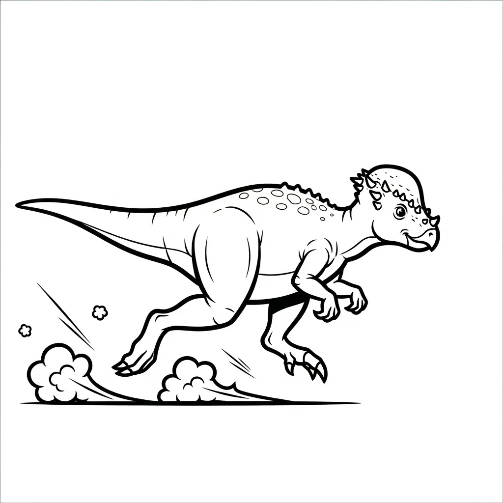 coloriage Pachycephalosaurus à imprimer pour enfant de 6 ans