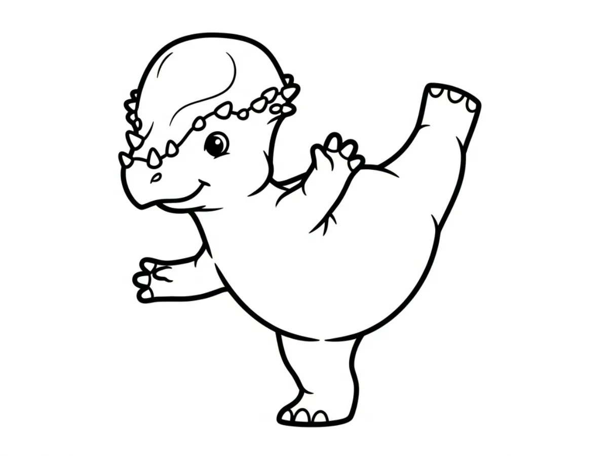 coloriage Pachycephalosaurus à imprimer pour enfant de 7 ans