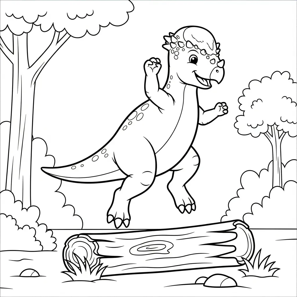 coloriage Pachycephalosaurus pour enfants a imprimer gratuit 1
