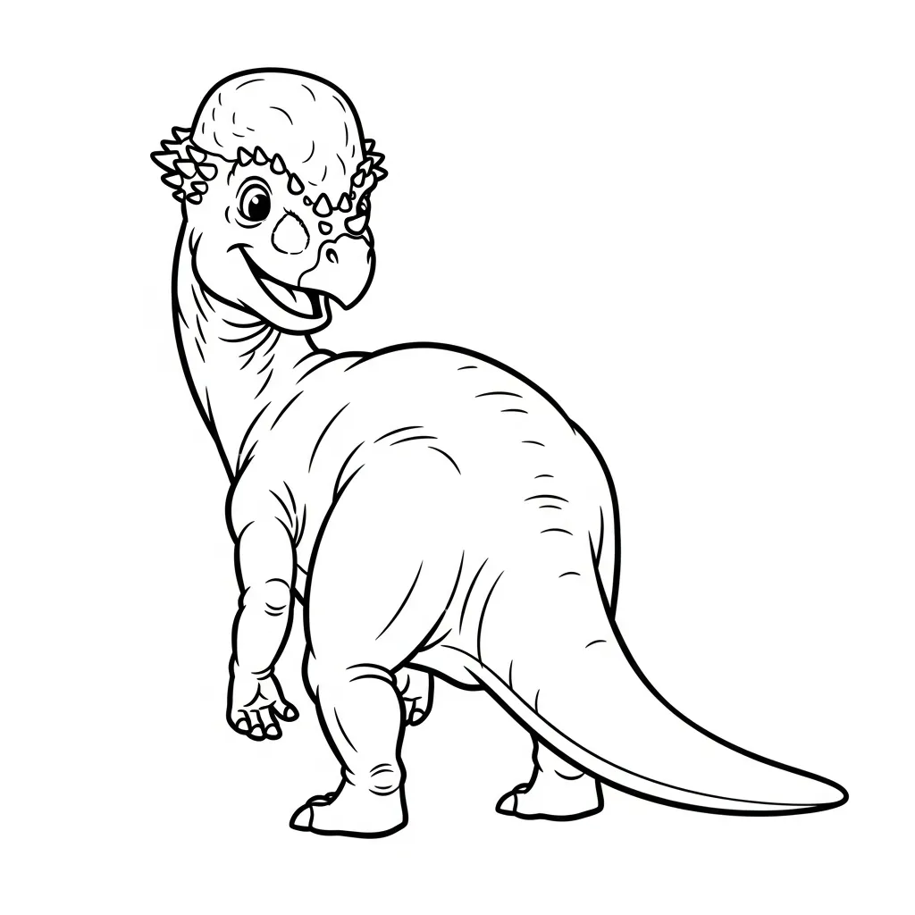 coloriage Pachycephalosaurus à imprimer pour enfant de 7 ans 2