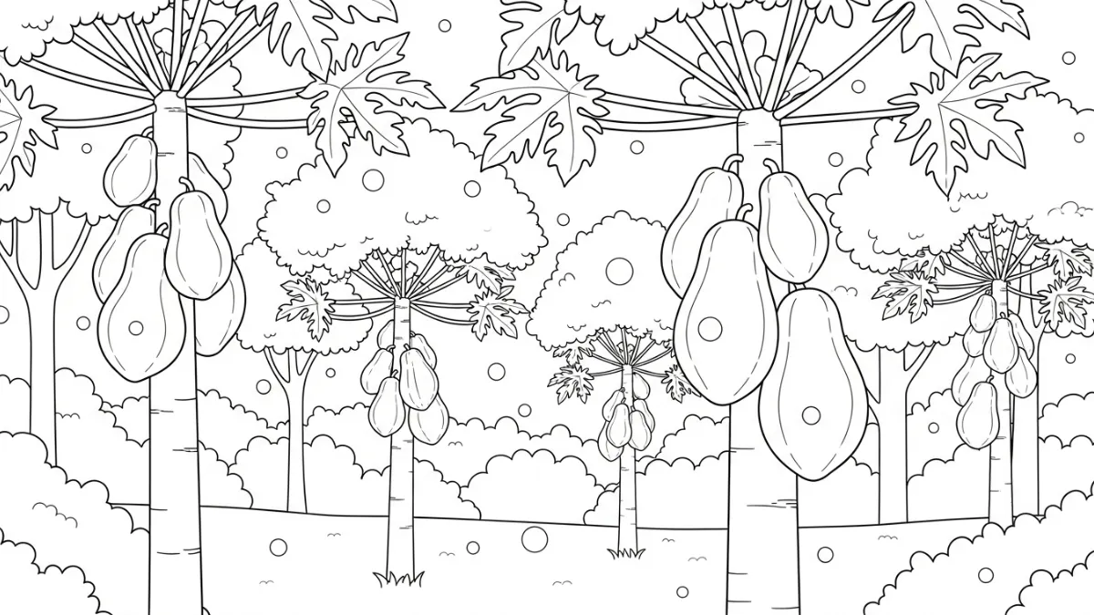 coloriage Papayer gratuit pour enfants