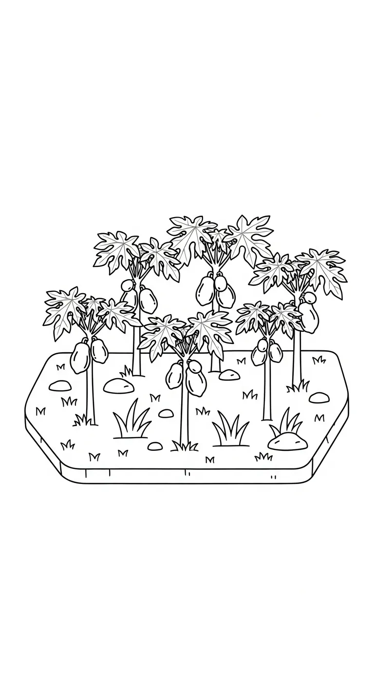 coloriage Papayer pour enfants a imprimer gratuit 1