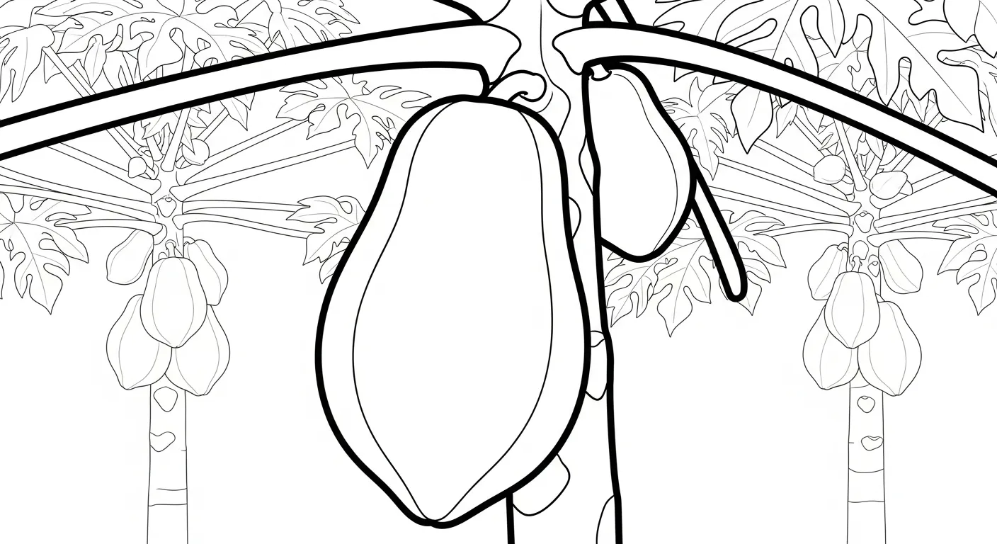 coloriage Papayer gratuit pour enfants 1