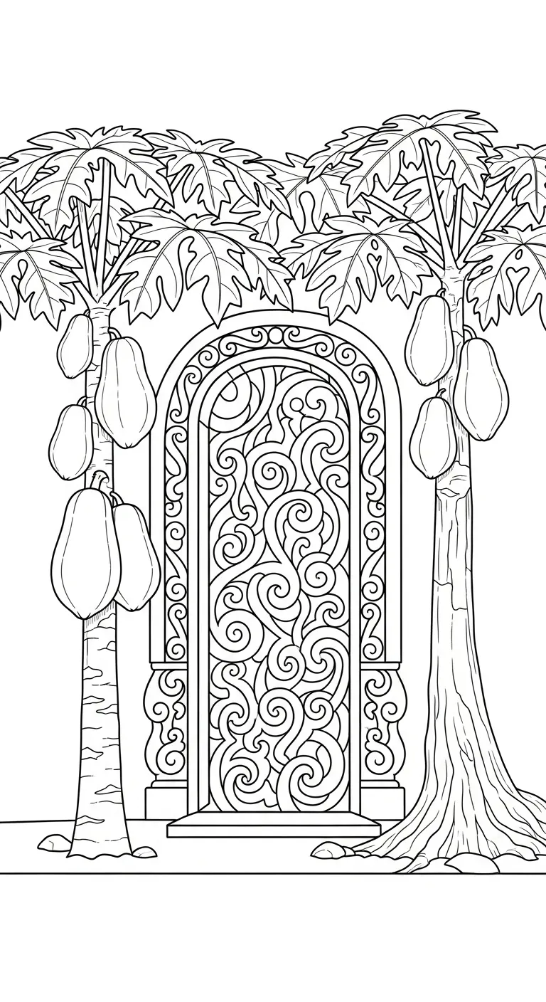 coloriage Papayer pour enfant de 6 ans