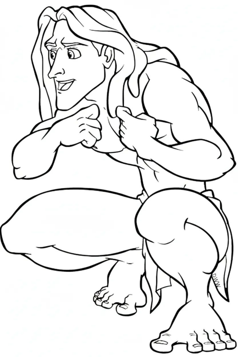 coloriage Tarzan à imprimer pour enfant de 12 ans