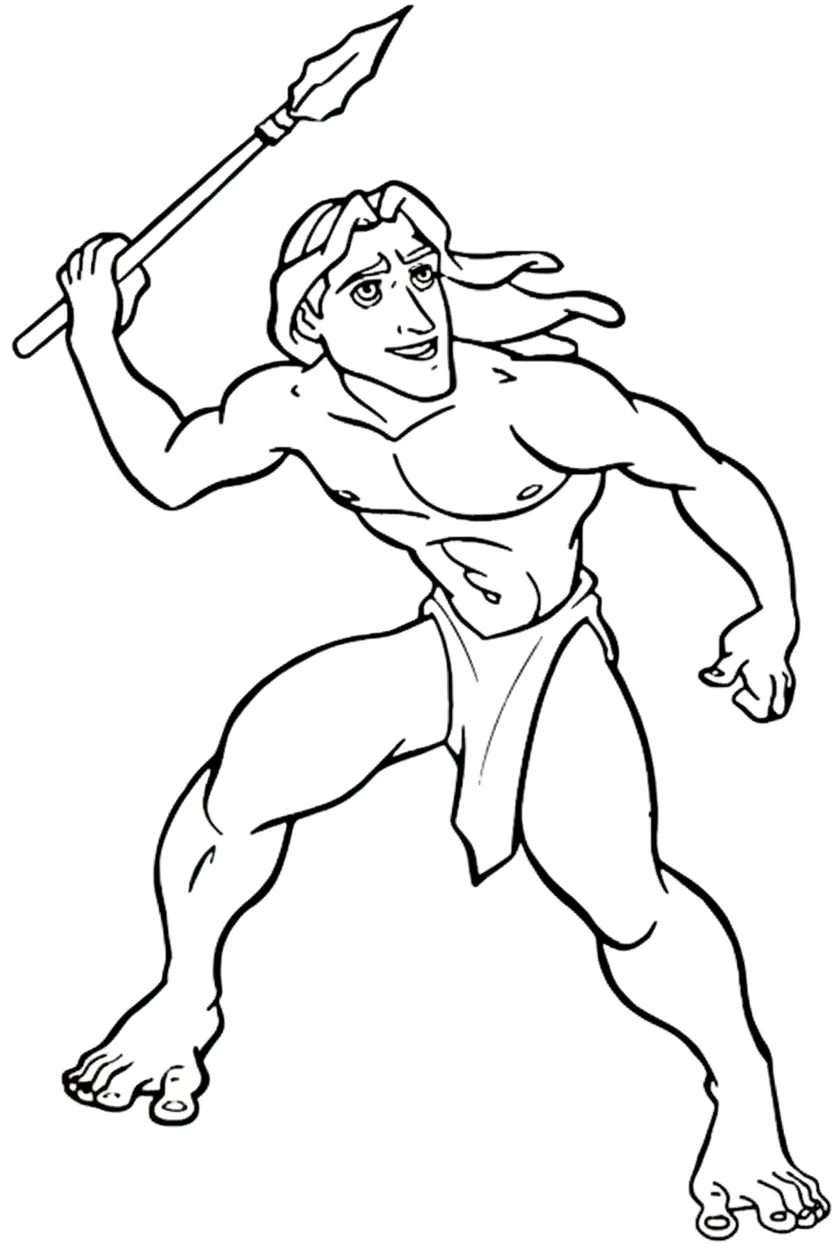 coloriage Tarzan pour bebe a imprimer