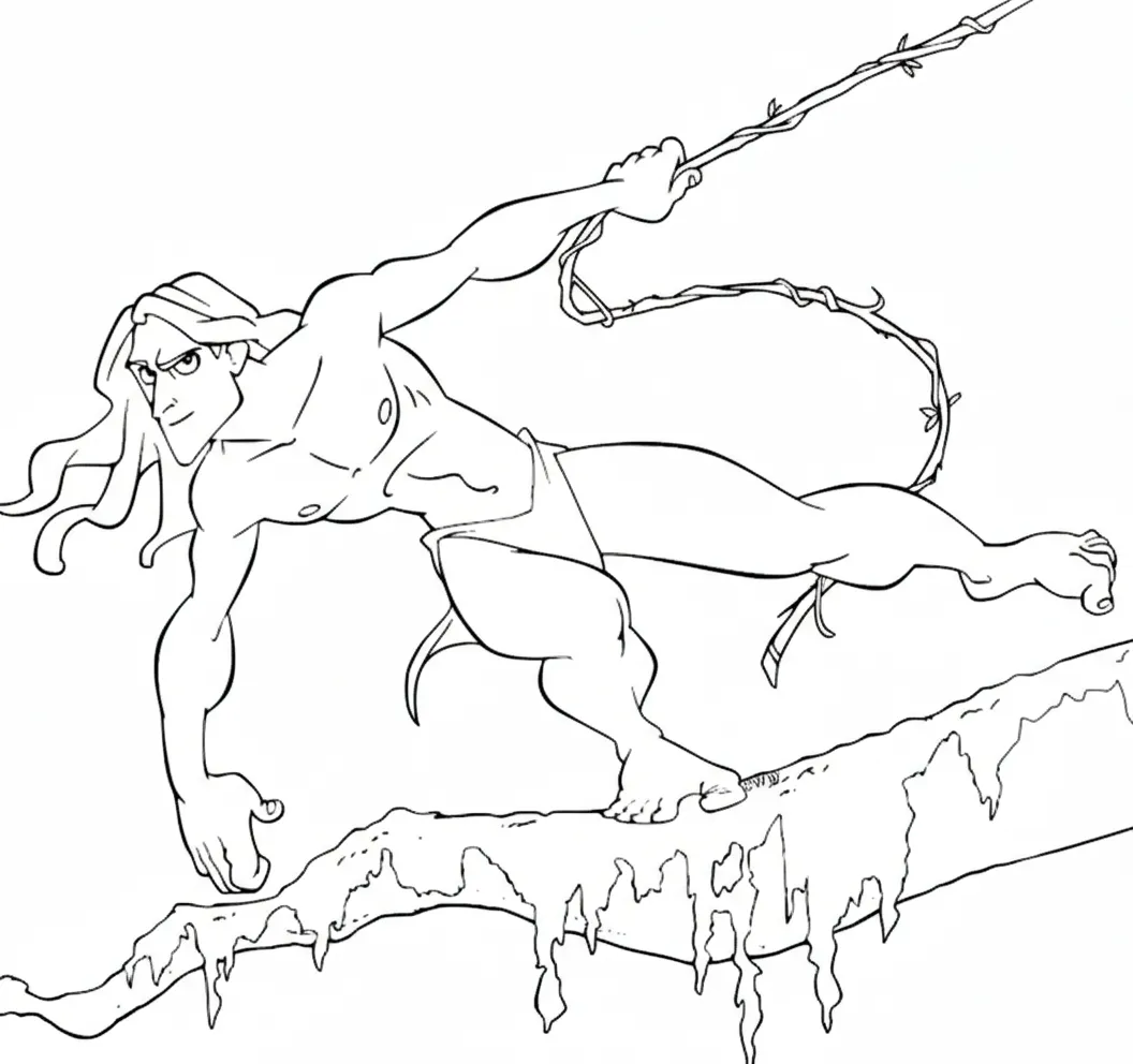 coloriage Tarzan à imprimer gratuitement pdf